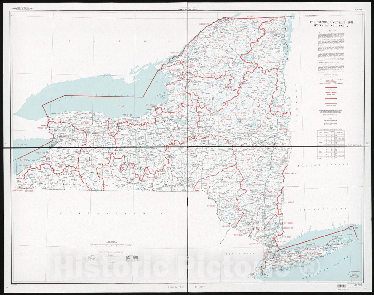 Historic 1980 Map - Hydrologic Unit map-1974, State of New York