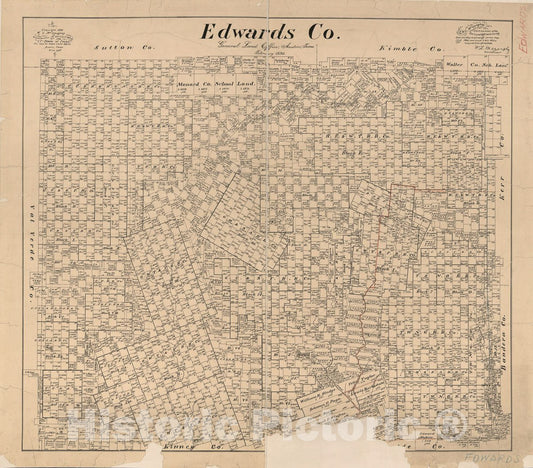 Historic 1893 Map - Edwards Co.