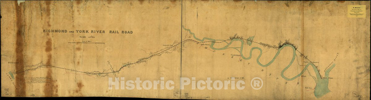 Historic 1864 Map - Richmond and York River Railroad