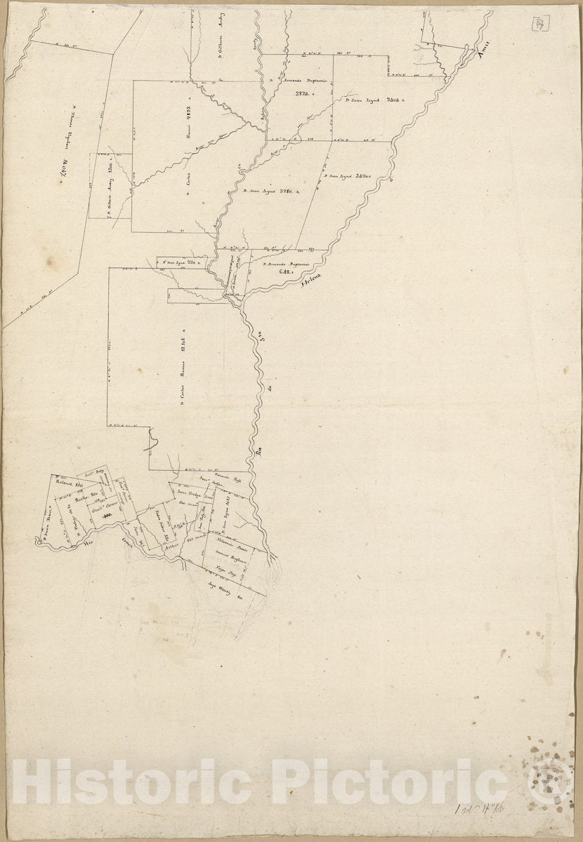 Historic 1805 Map - Map of Spanish West Florida Bounded by Rios Comite and Amite