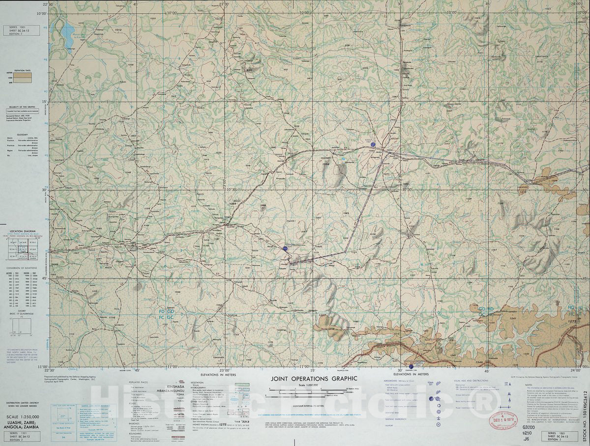 Historic Map - Joint Operations Graphic (Ground). - Luashi, Zaire; Angola; Zambia