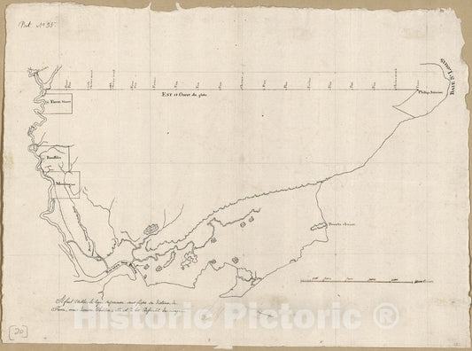 Historic 1805 Map - Map of an Area from Pearl River to Bay St. Louis in Spanish West Florida