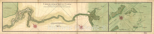 Historic 1732 Map - Carte du Cours du fleuve St. Louis Depuis dix lieues audessus de la Nouvelle Orleans jusqu'Ã  Son Embouchure ou sont marquÃ©es les habitations formÃ©es
