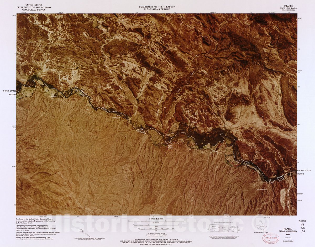Historic Map - Color Image map : Ports of Entry, United States-Mexican Border - Astin Spring, AZ - Sonora (1982)