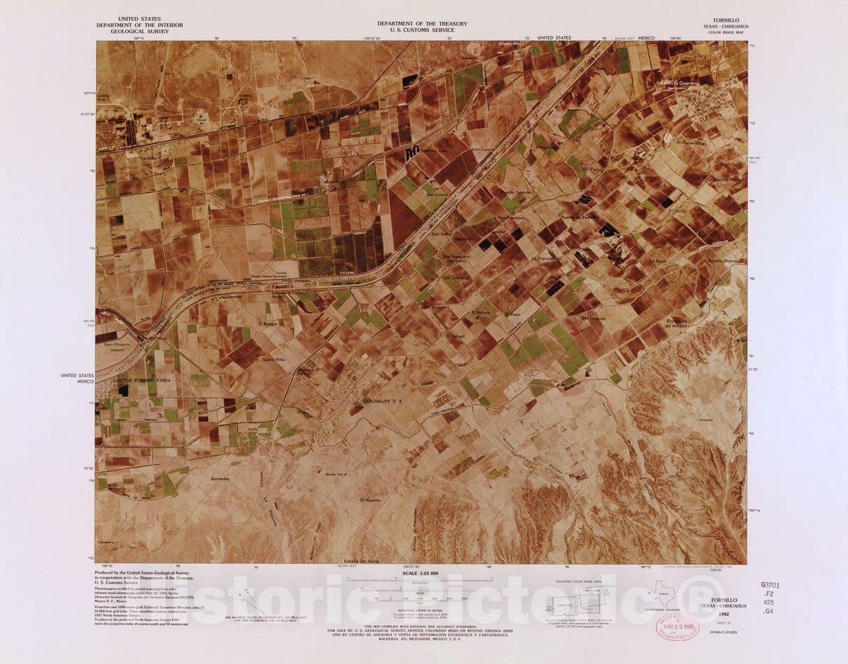 Historic Map - Color Image map : Ports of Entry, United States-Mexican Border - Astin Spring, AZ - Sonora (1982)