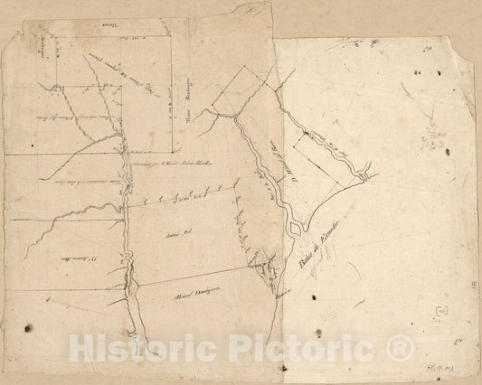 Historic 1810 Map - Map of landowners Between Escambia Bay and Governor or Mulata River