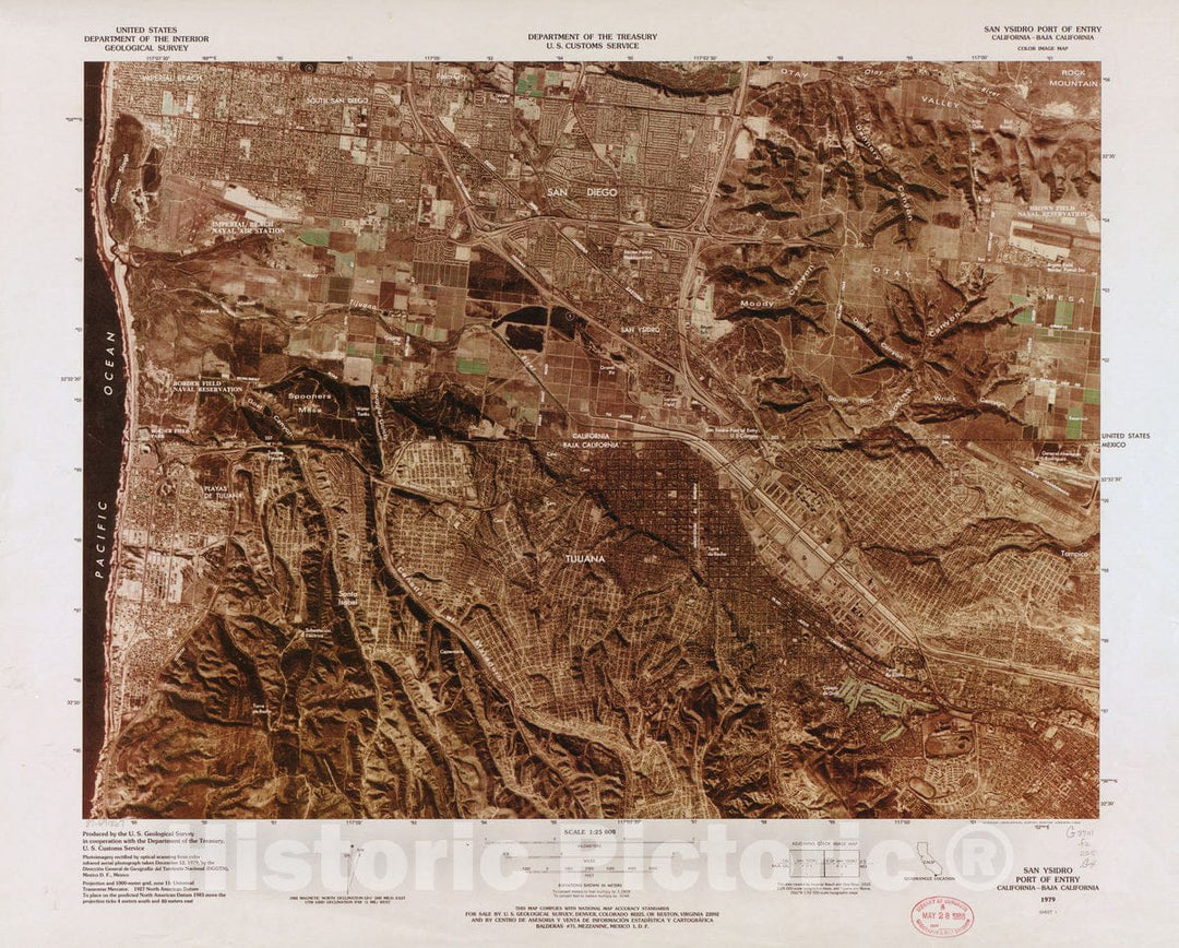 Historic 1979 Map - Color Image map : Ports of Entry, United States-Mexican Border