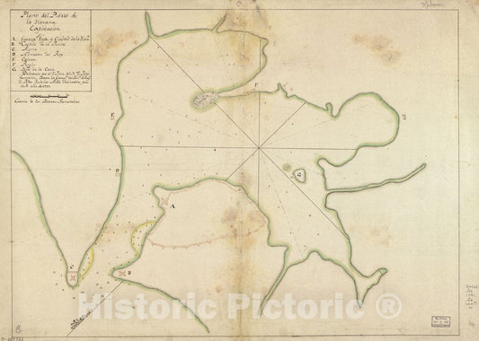 Historic 1791 Map - Plano del Puerto de la Havana