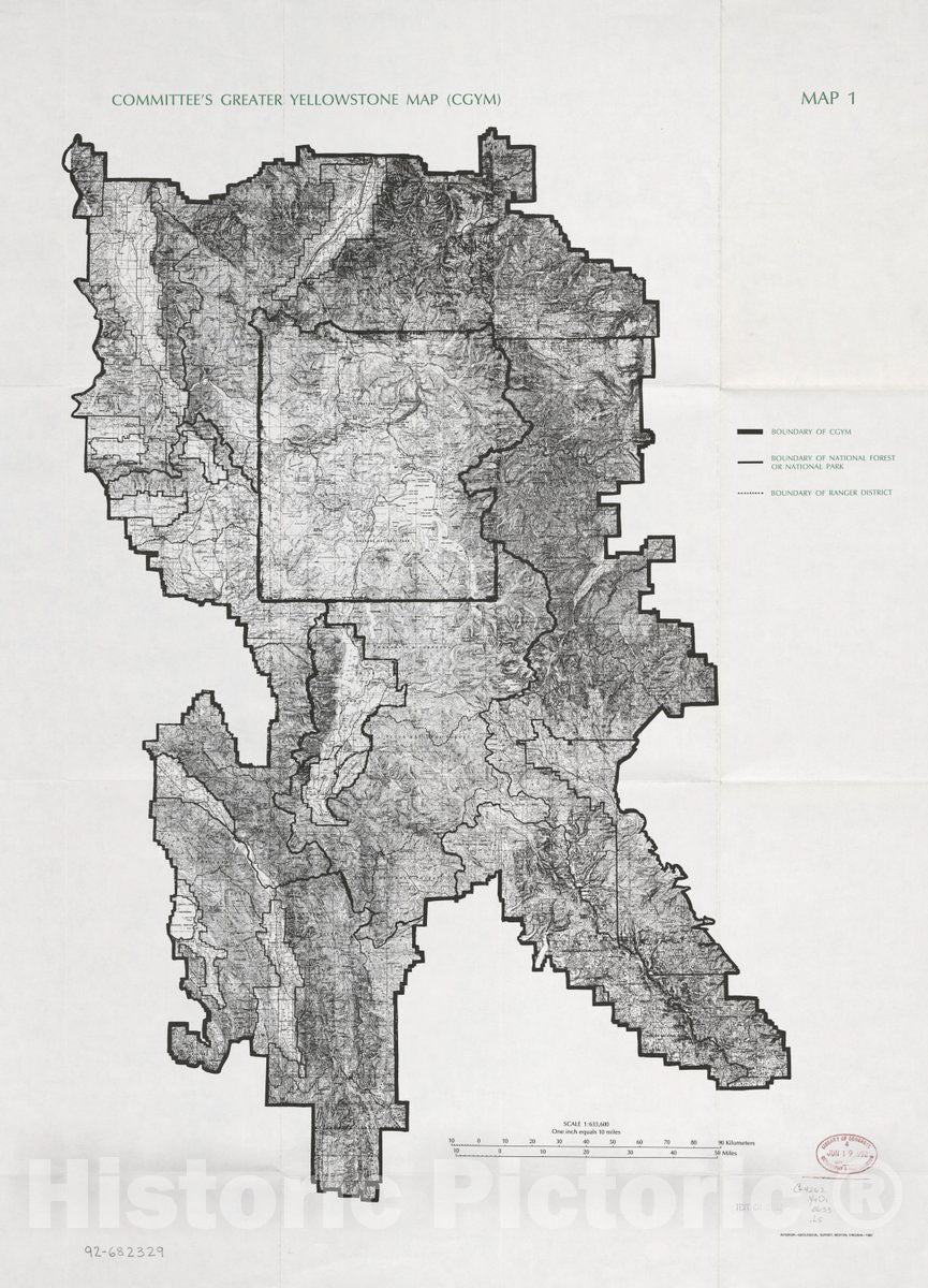 Historic Map - Greater Yellowstone Ecosystem : an Analysis of Data submitted by Federal and State Agencies