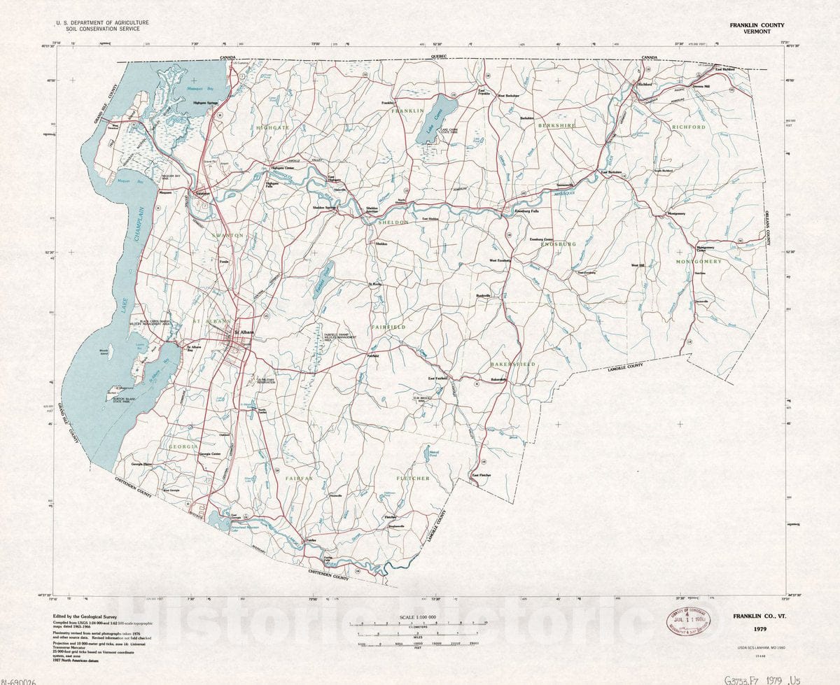Historic 1979 Map - Franklin County, Vermont