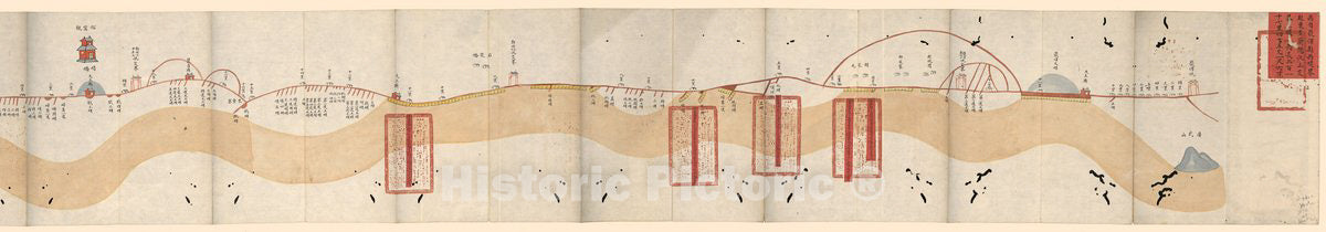 Historic 1876 Map - Nan an san ting Guangxu er nian Fen he dao qi Zhi li shu zuo guo gong Cheng Duan luo Zhang chi zong he tu.
