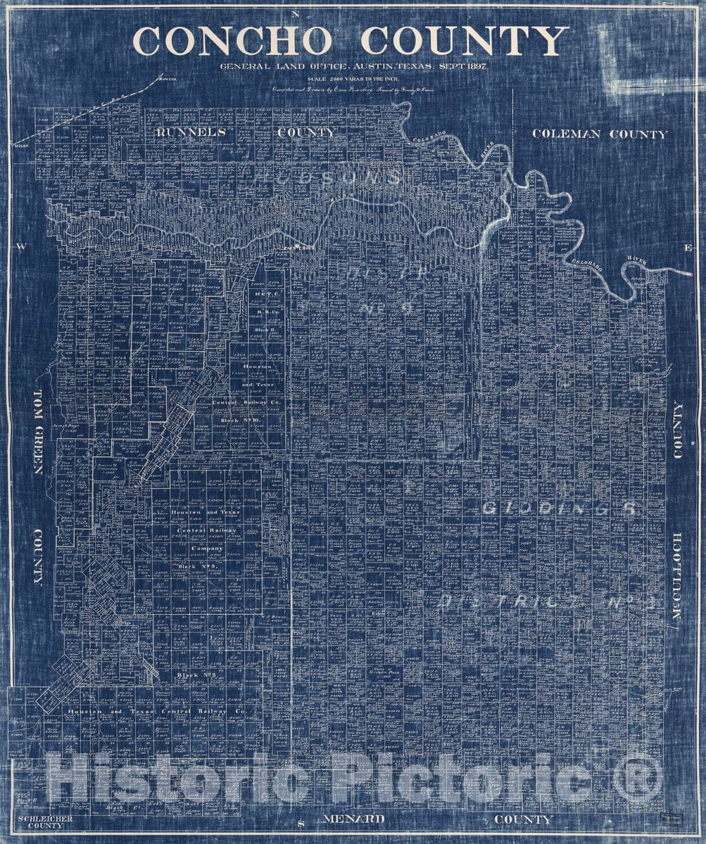 Historic 1897 Map - Concho County
