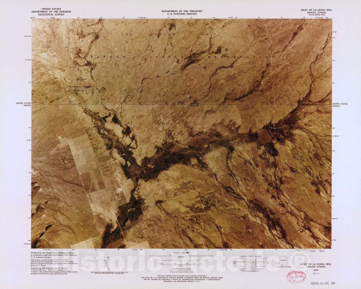 Historic Map - Color Image map : Ports of Entry, United States-Mexican Border - Astin Spring, AZ - Sonora (1982)