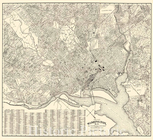 Historic 1900 Map - New map, Washington, D.C. : compiled from Official surveys and Best Authorities.