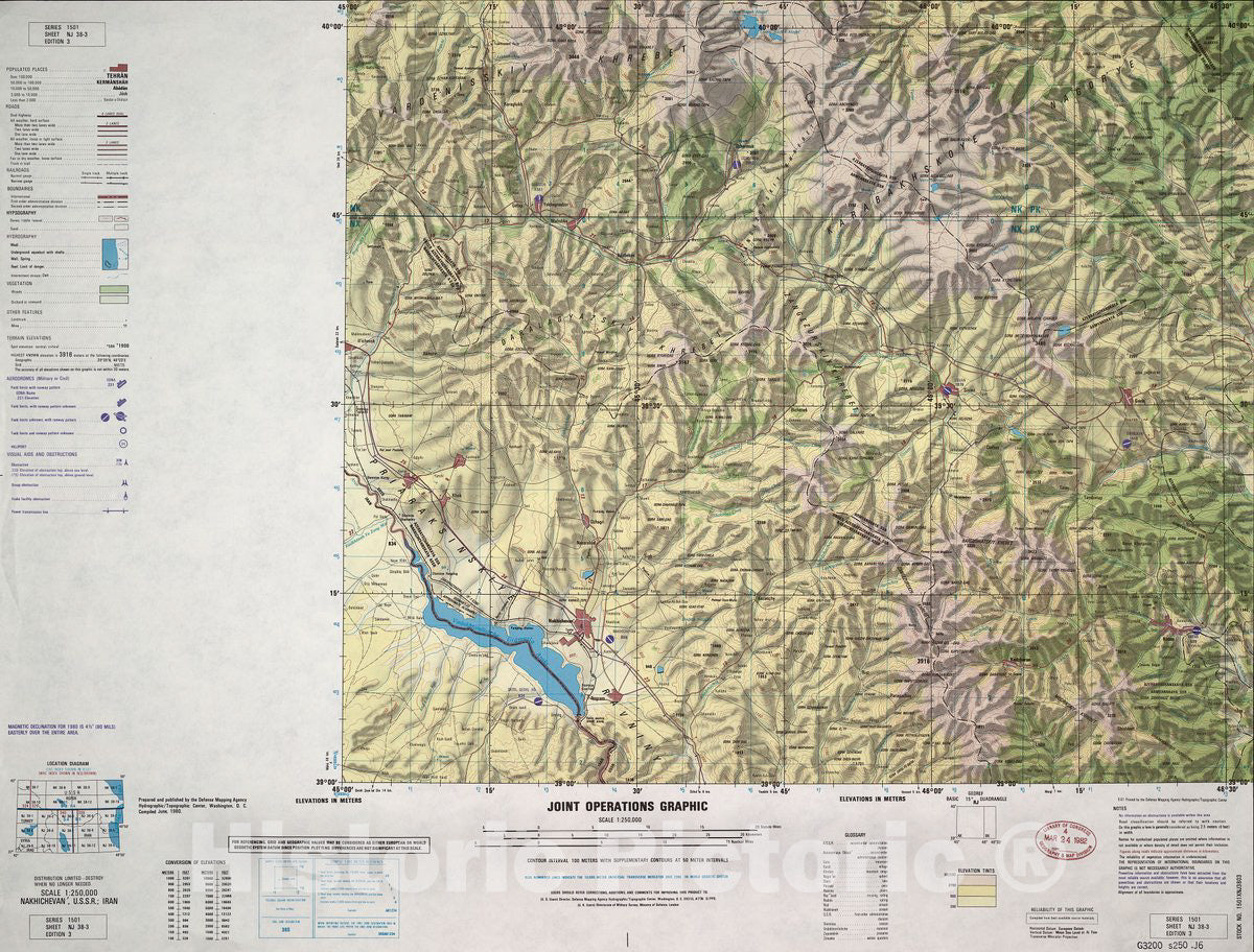 Historic Map - Joint Operations Graphic (Ground). - Nakhichevan', U.S.S.R; Iran