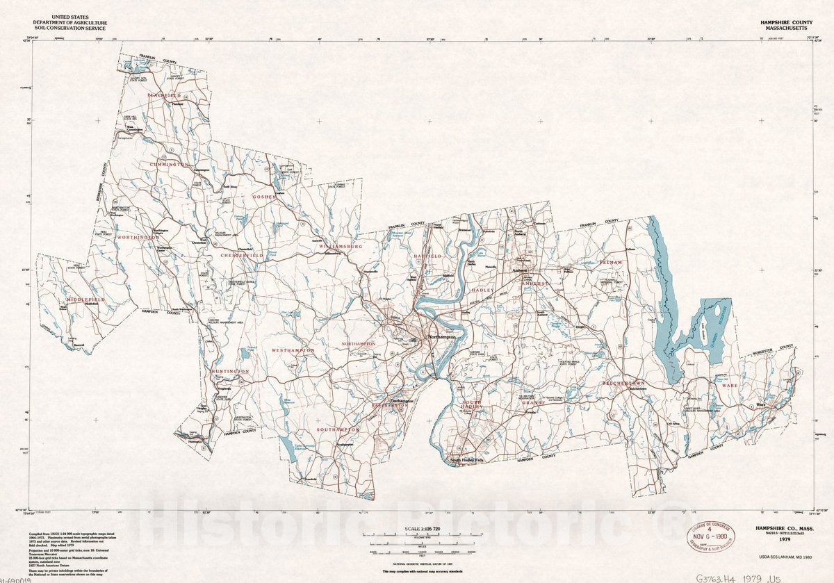 Historic 1979 Map - Hampshire County, Massachusetts