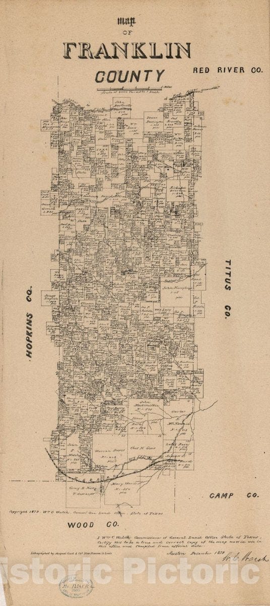 Historic 1879 Map - Map of Franklin County.
