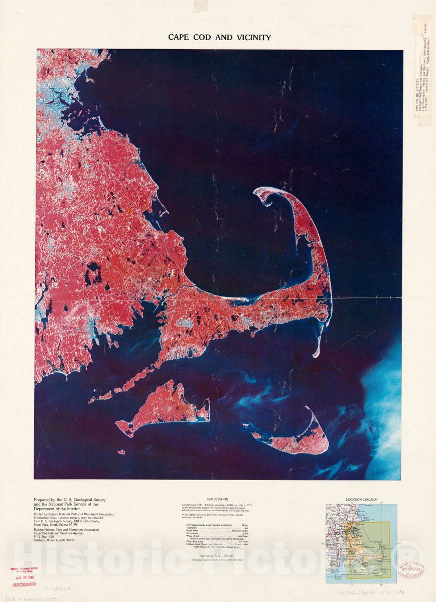 Historic 1976 Map - Cape Cod and Vicinity
