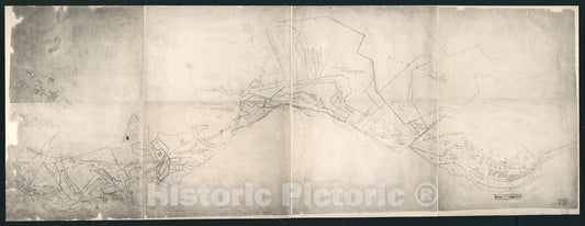 Historic Map - Cadastral Survey map of Original Land Grants and resurveys Along The Potomac River from Georgetown (D.C.) to Great Falls (Md.)