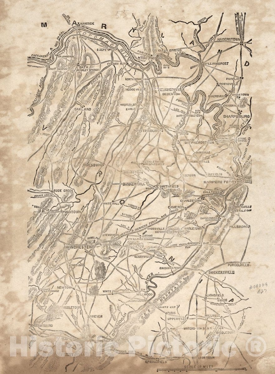 Historic Map - Civil War Proof maps : United States. - Hagerstown, MD to Front Royal, VA