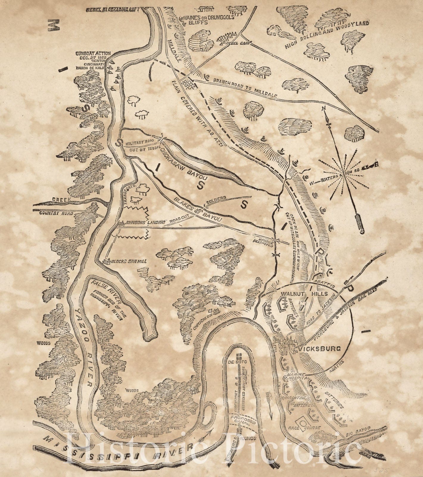 Historic Map - Civil War Proof maps : United States. - Vicksburg, MS and Vicinity