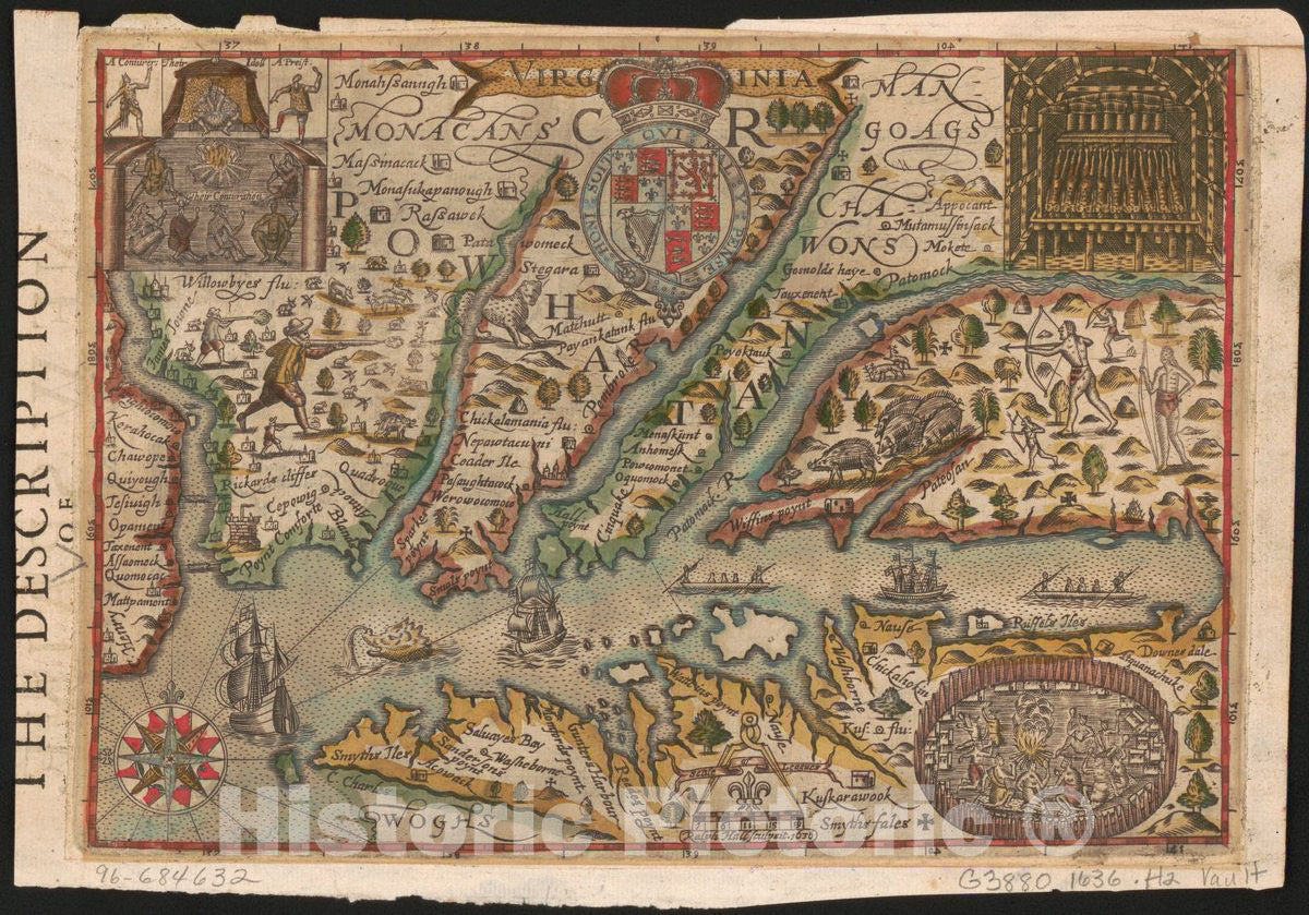 Historic 1636 Map - Virginia