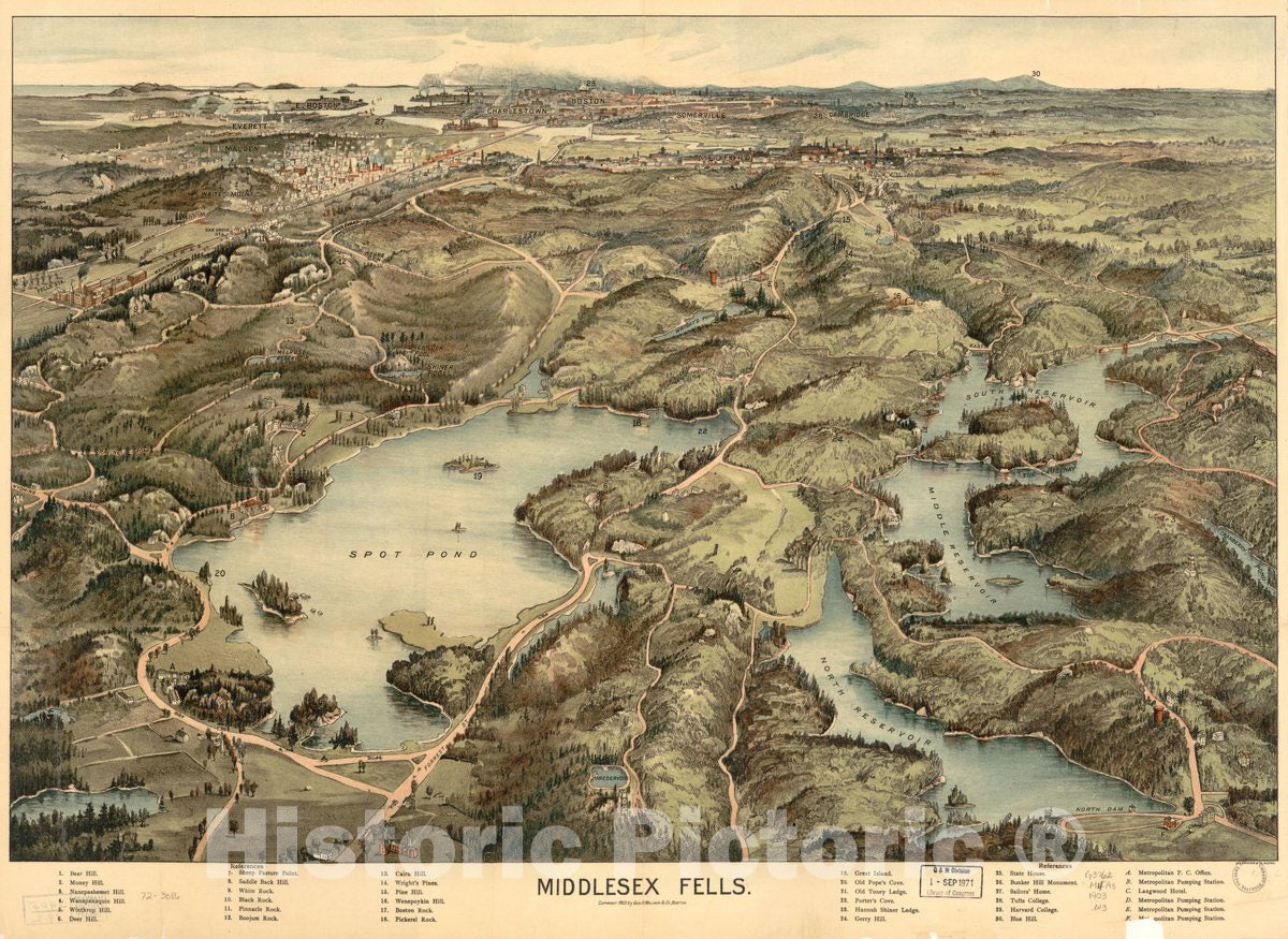Historic 1903 Map - Middlesex Fells.