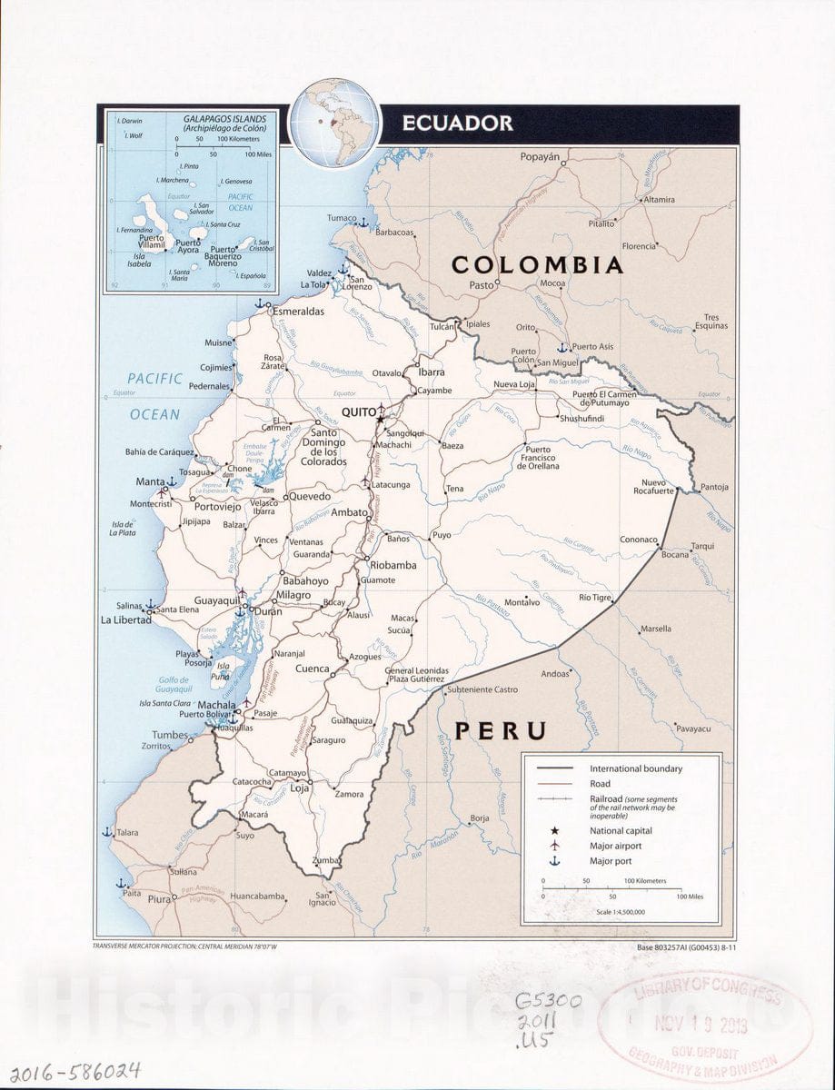 Historic 2011 Map - Ecuador.