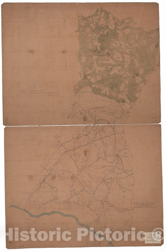 Historic 1863 Map - Map of Greensville Co, west of Halifax Road and North Carolina Between The Halifax & Jourdan RDS and North of The Roanoke River.