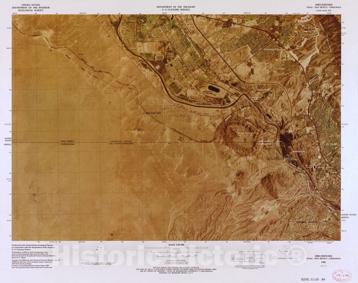Historic Map - Color Image map : Ports of Entry, United States-Mexican Border - Astin Spring, AZ - Sonora (1982)
