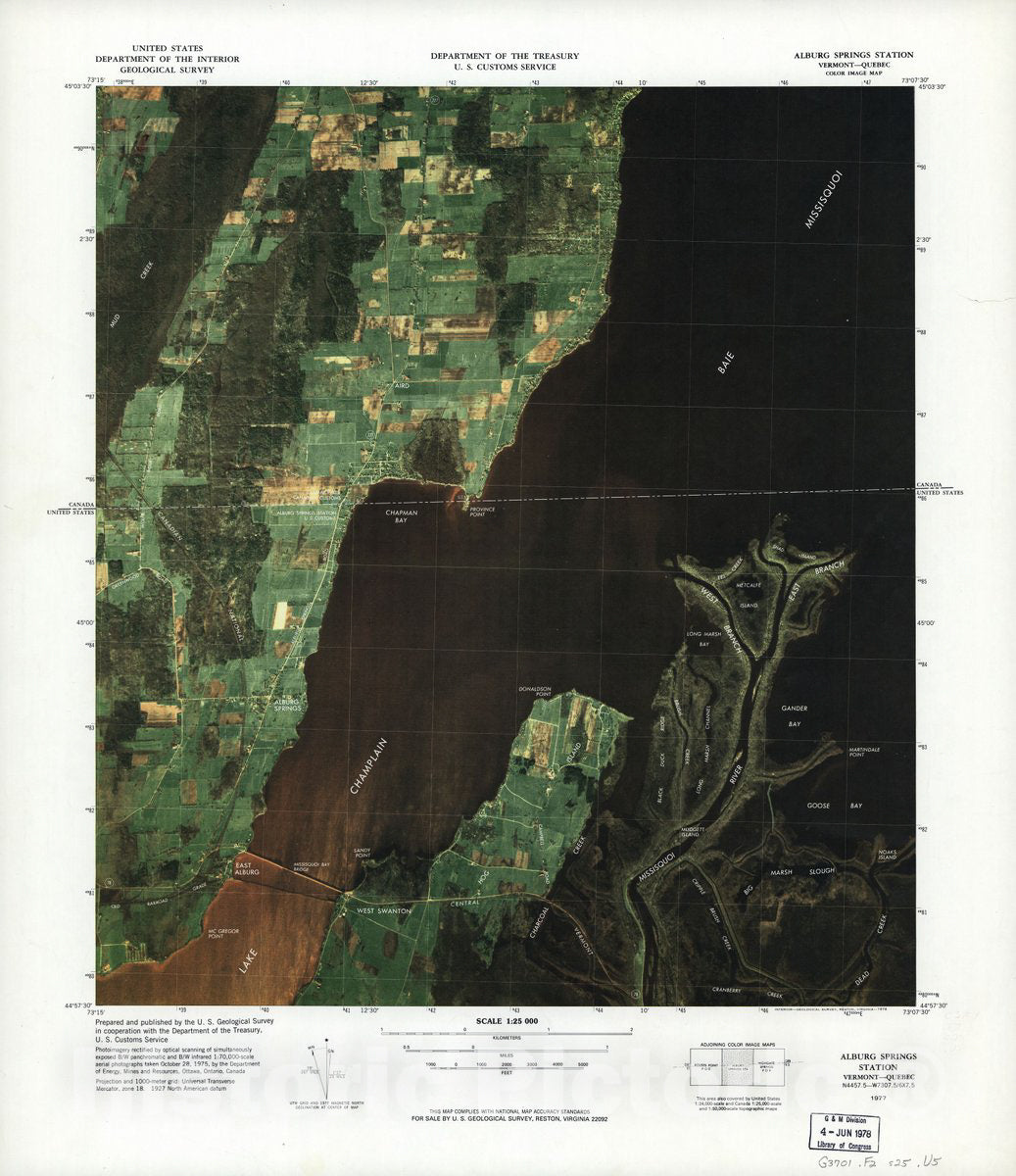 Historic 1978 Map - Color Image map : Ports of Entry, United States-Canadian Border