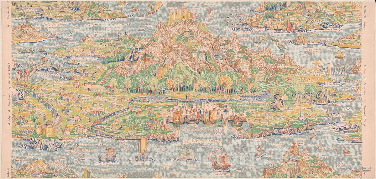 Historic 1920 Map - A map of Fairyland : Imaginary Locality