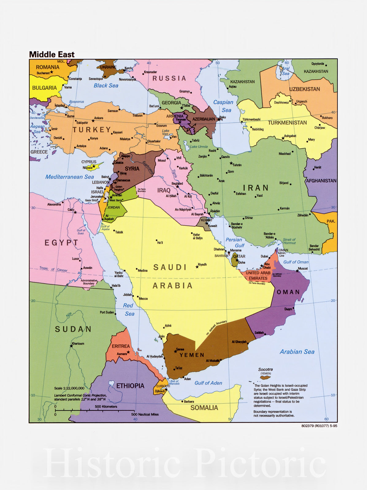 Historic 1996 Map - Middle East.