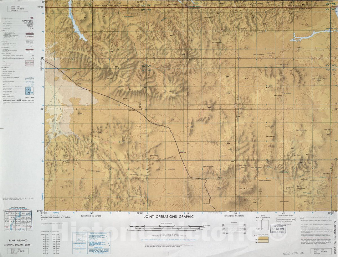Historic Map - Joint Operations Graphic (Ground). - Murrat, Sudan; Egypt