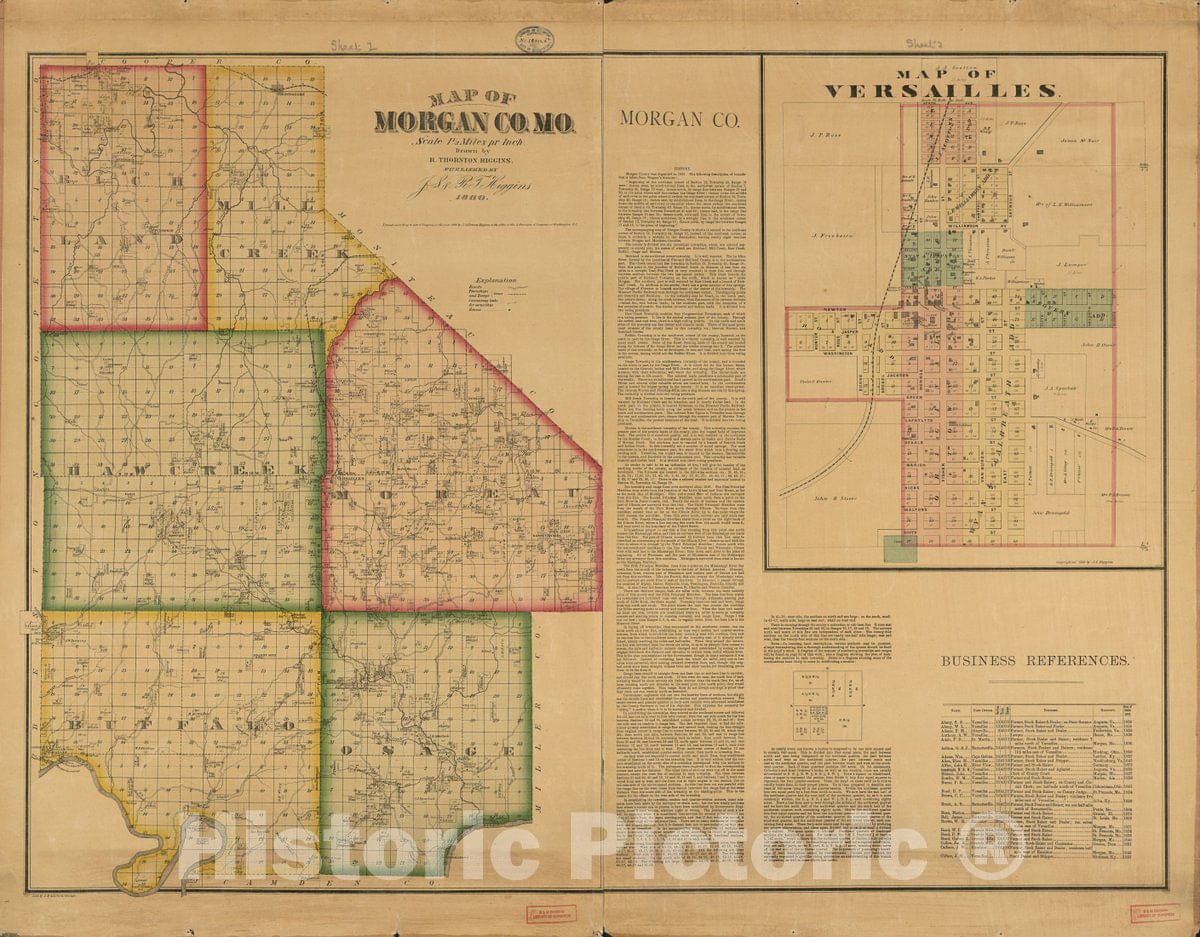 Historic 1880 Map - Map of Morgan Co. MO.