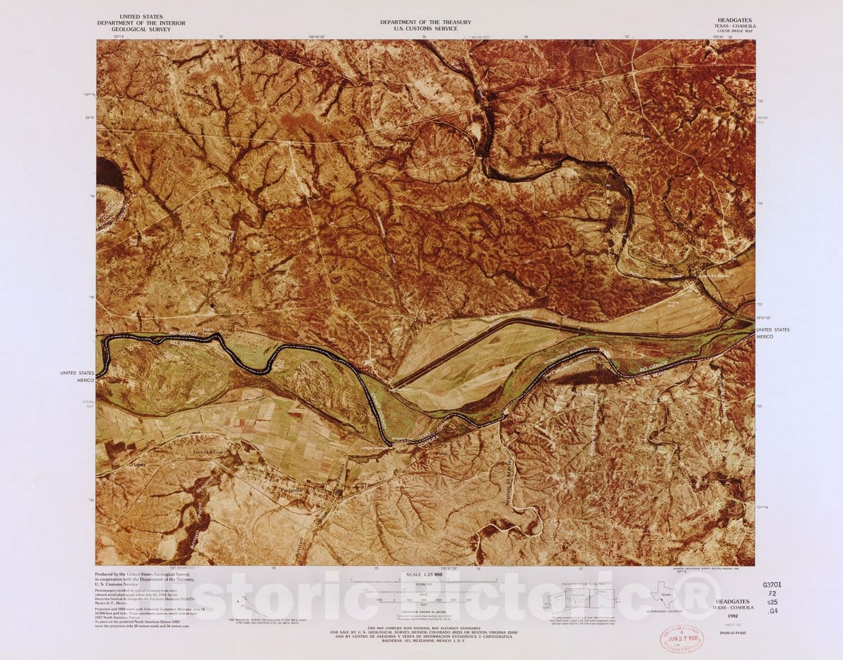 Historic Map - Color Image map : Ports of Entry, United States-Mexican Border - Astin Spring, AZ - Sonora (1982)