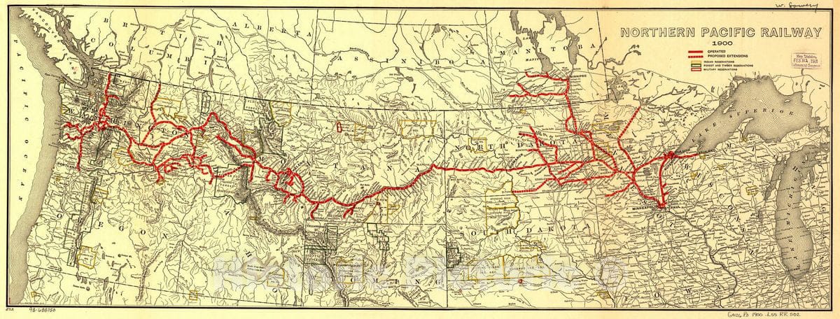 Historic 1900 Map - Northern Pacific Railway 1900.