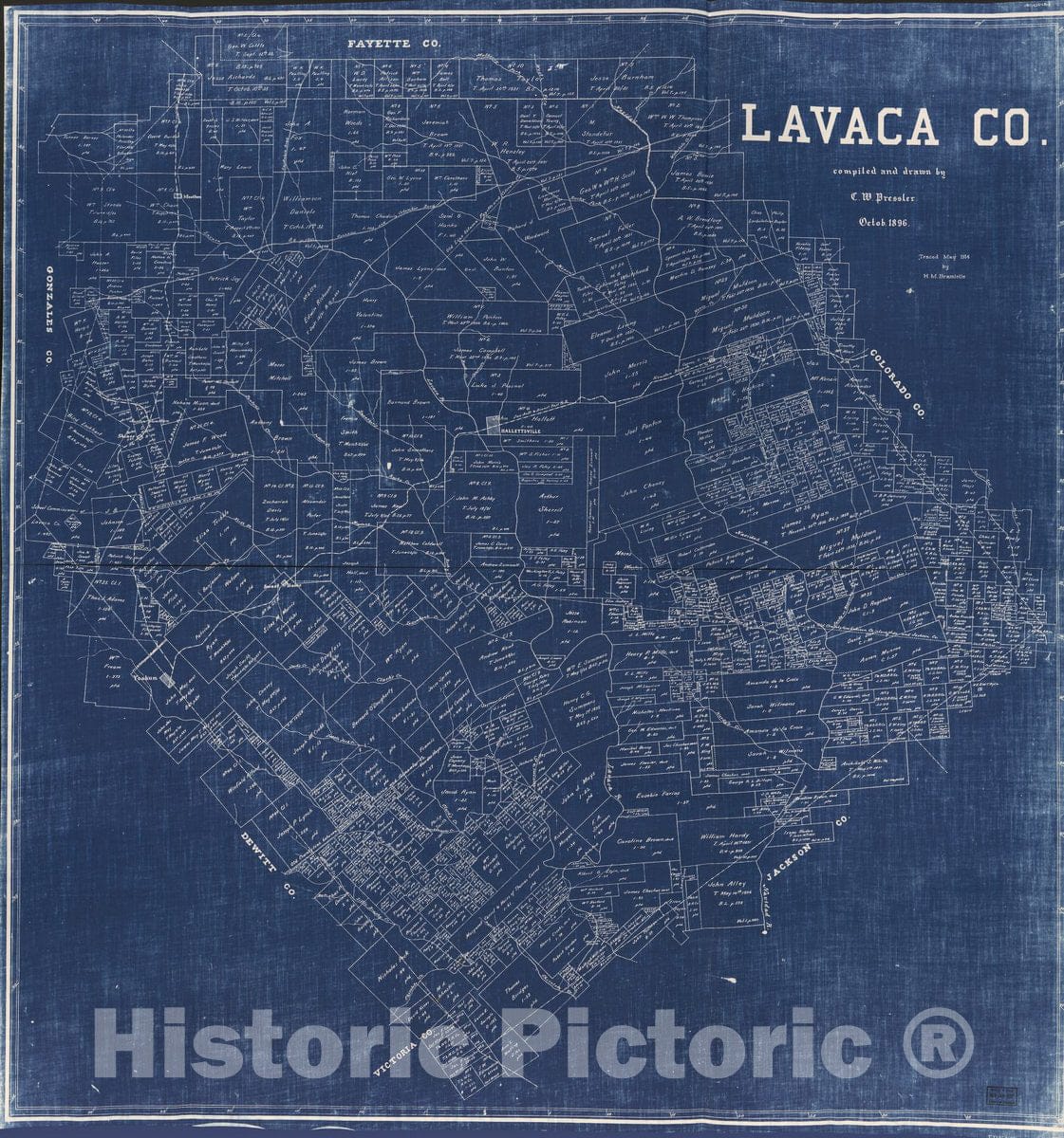 Historic 1896 Map - Lavaca Co.
