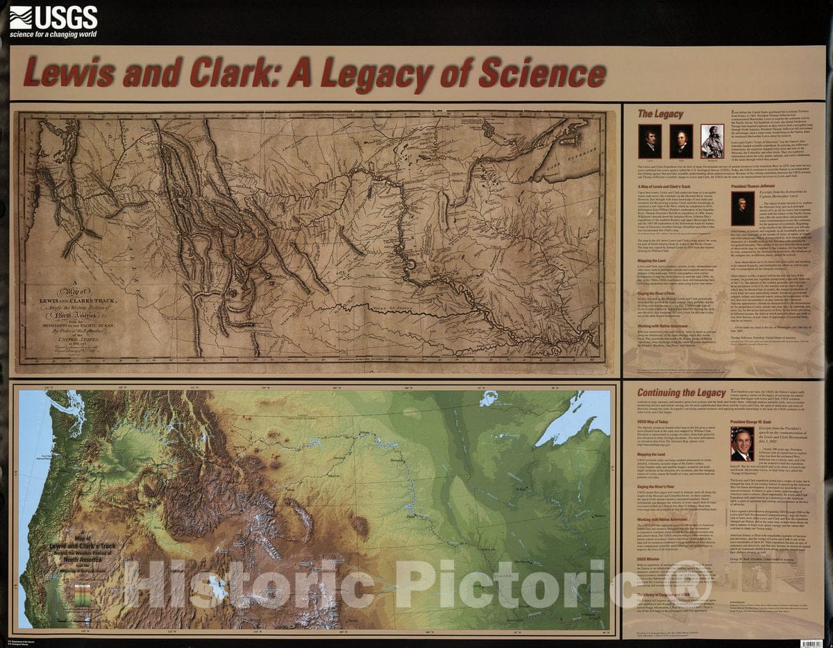 Historic 2003 Map - Lewis and Clark, a Legacy of Science.