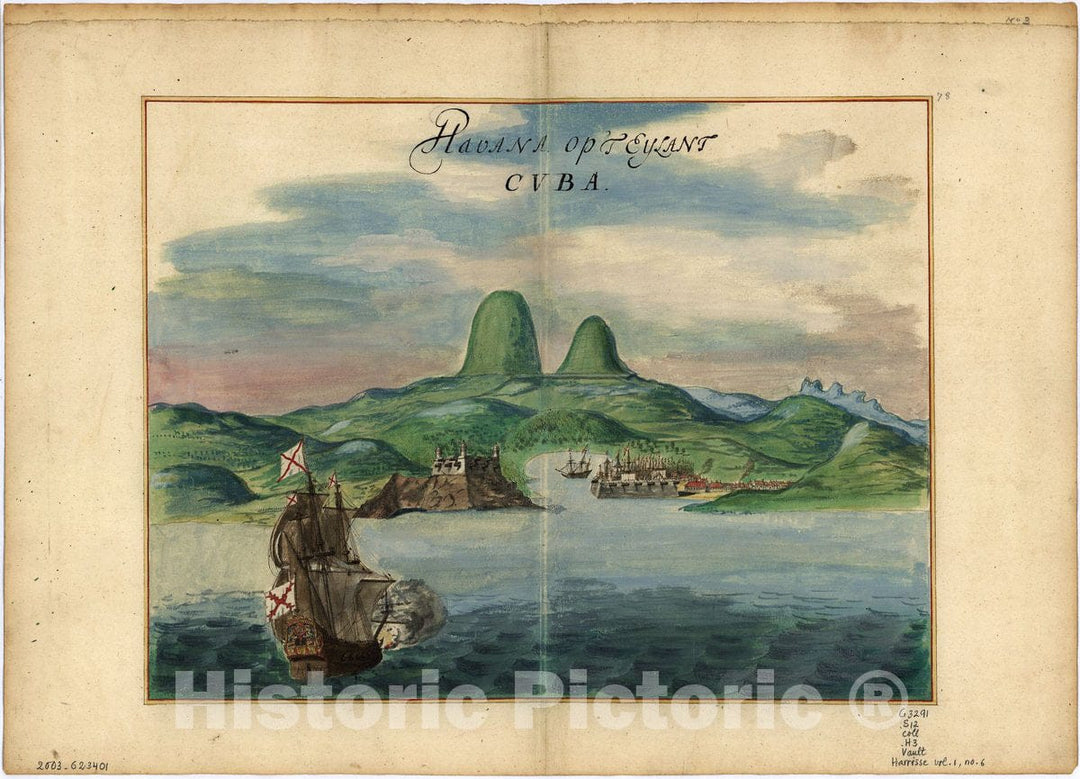 Historic 1639 Map - Havana op 't Eyland Cvba.