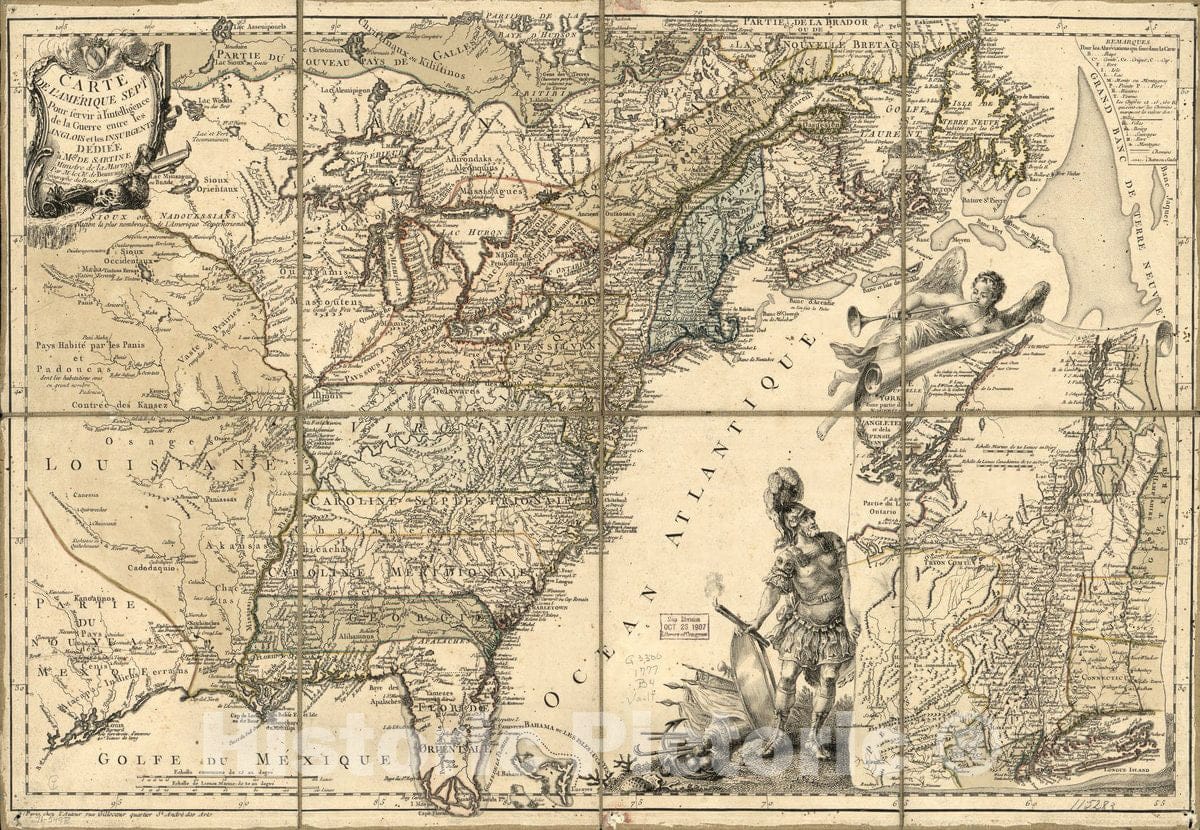 Historic 1777 Map - Theatre de la Guerre en AmÃ©rique.