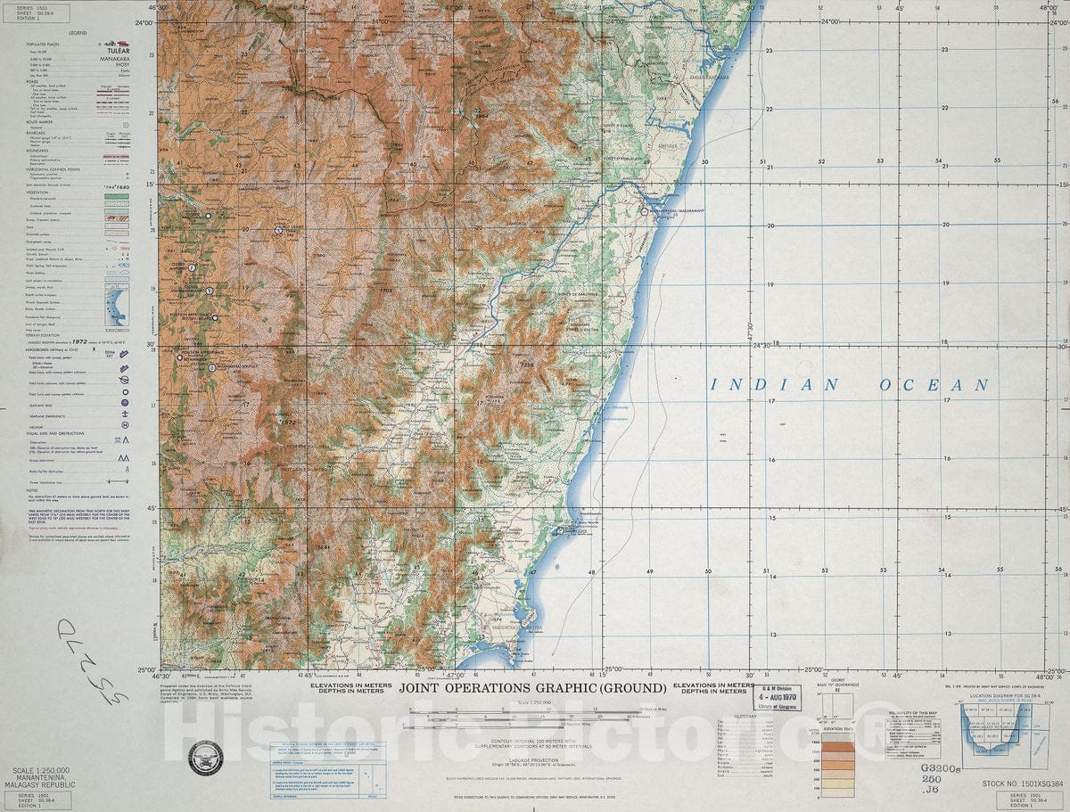 Historic Map - Joint Operations Graphic (Ground). - Manantenina, Malagasy Republic