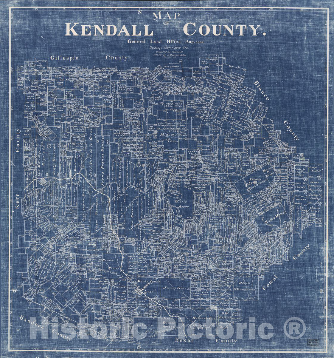 Historic 1899 Map - Map of Kendall County