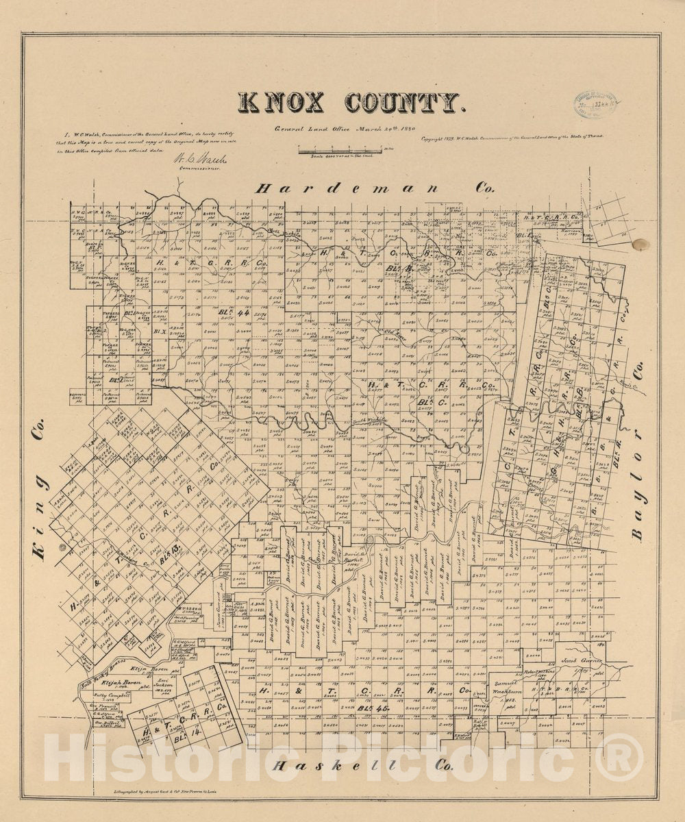 Historic 1880 Map - Knox County.