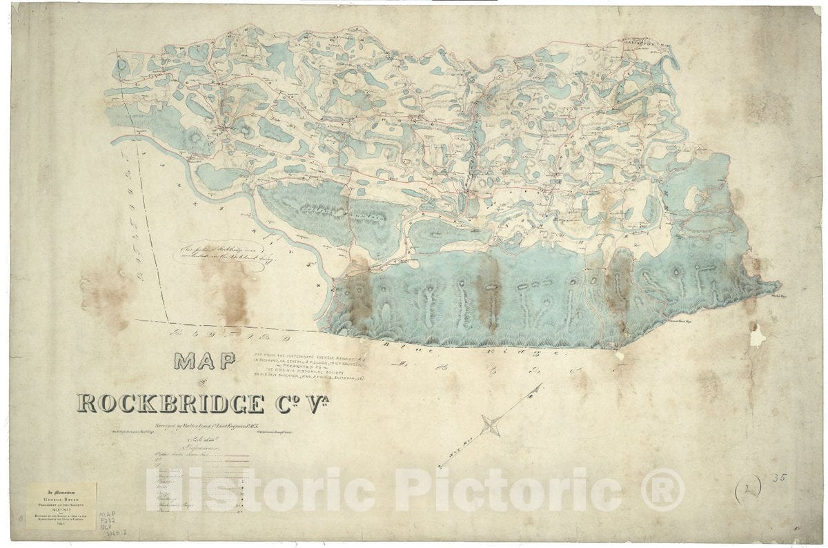 Historic 1863 Map - Map of Rockbridge Co. Va.
