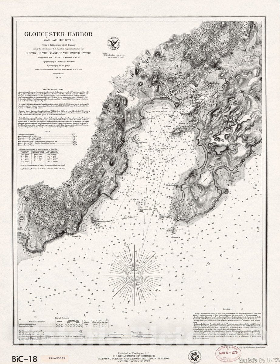 Historic 1976 Map - Gloucester Harbor, Massachusetts