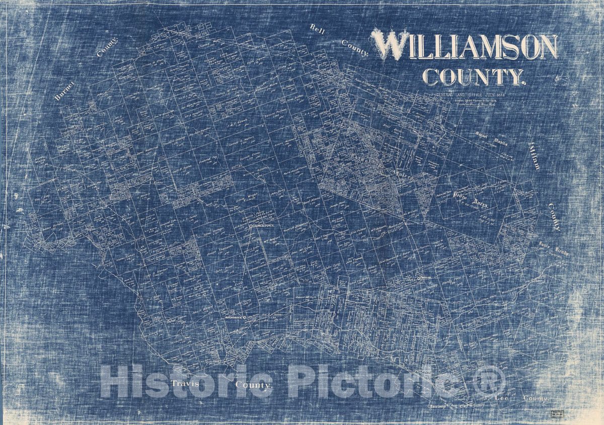 Historic 1888 Map - Williamson County/compiled and Drawn by Herman Pressler.
