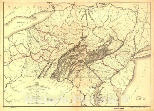 Historic 1847 Map - Map of The Proposed Great Western and Lake Erie Rail Road of Pennsylvania projected for The Sunbury Erie and Pittsburg Rail Road Convention