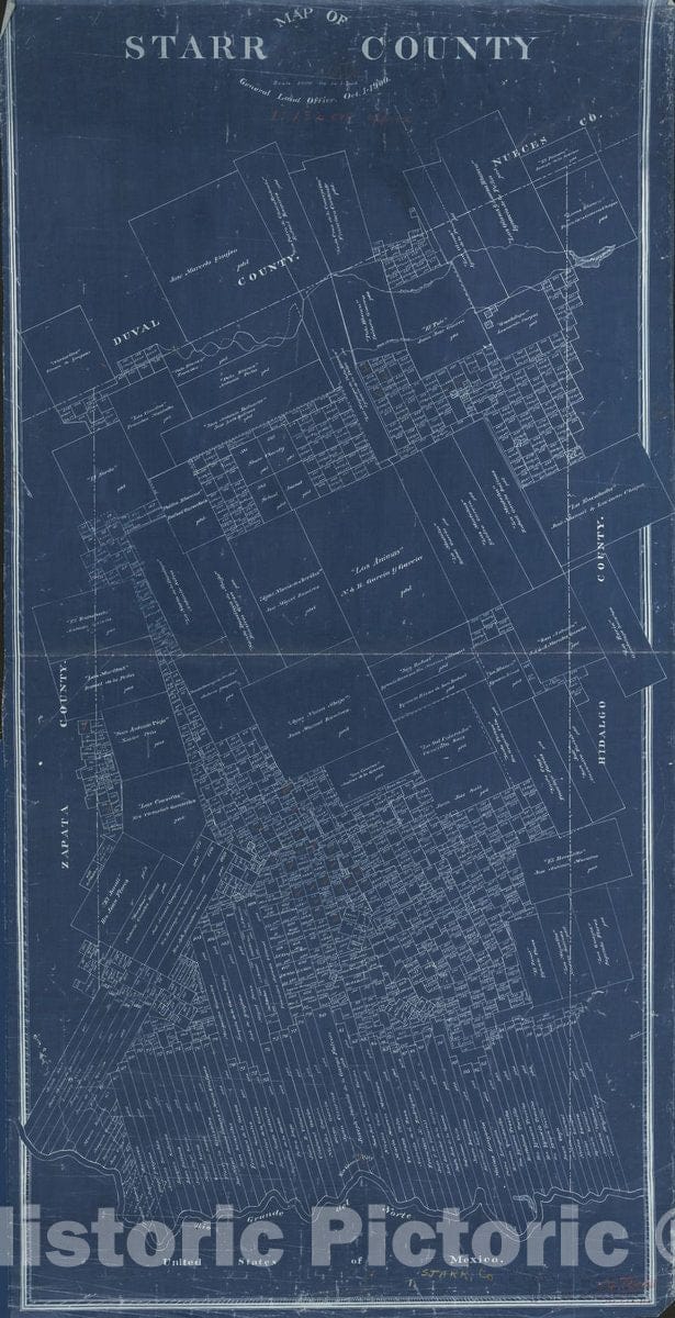 Historic 1900 Map - Map of Starr County.