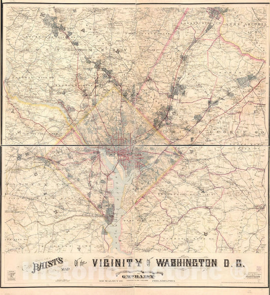Historic 1904 Map - Baist's map of The Vicinity of Washington D.C.